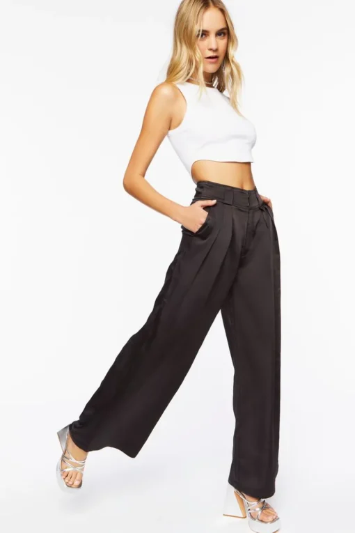 Satin Wide-Leg Pants