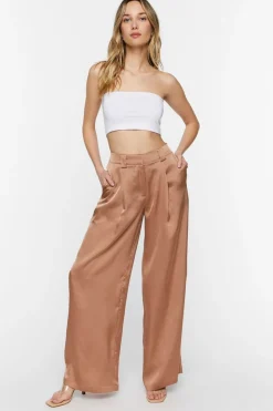 Satin Wide-Leg Trousers
