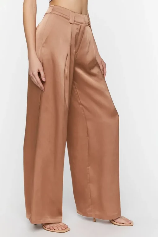 Satin Wide-Leg Trousers