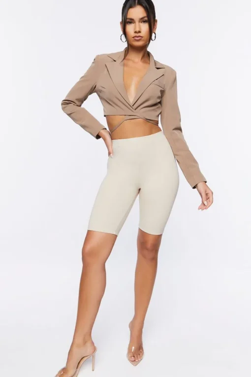 Seamed High-Rise Biker Shorts