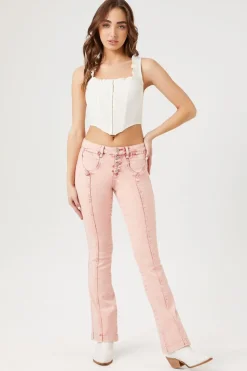 Seamed Mid-Rise Bootcut Jeans