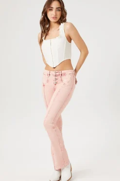 Seamed Mid-Rise Bootcut Jeans