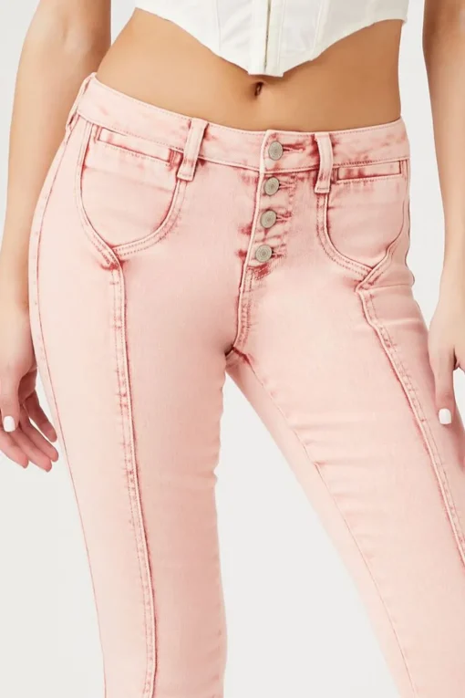 Seamed Mid-Rise Bootcut Jeans