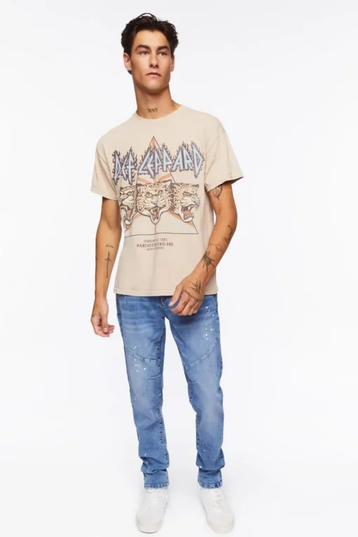 Seamed Paint Splatter Slim-Fit Jeans
