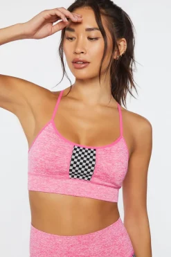 Seamless Checkered Sports Bra