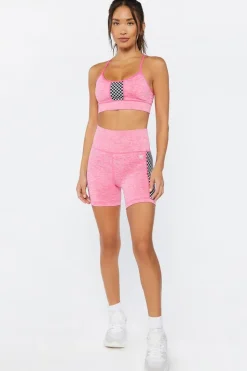 Seamless Checkered Sports Bra