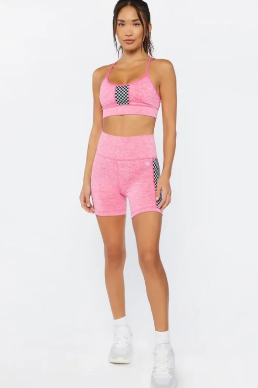 Seamless Checkered Sports Bra