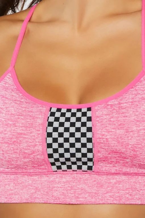 Seamless Checkered Sports Bra