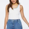 Seamless Colorblock-Trim Crop Top