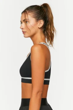 Seamless Contrast-Trim Sports Bra