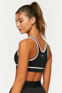 Seamless Contrast-Trim Sports Bra