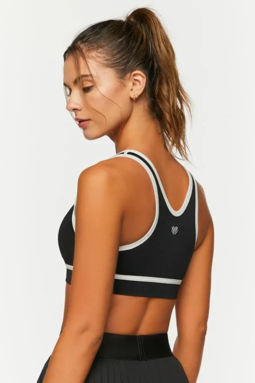 Seamless Contrast-Trim Sports Bra