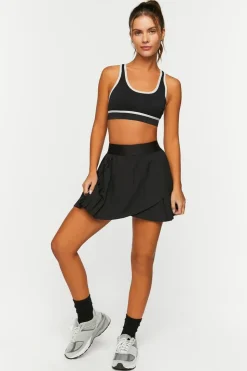 Seamless Contrast-Trim Sports Bra