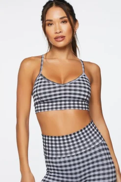 Seamless Gingham Sports Bra