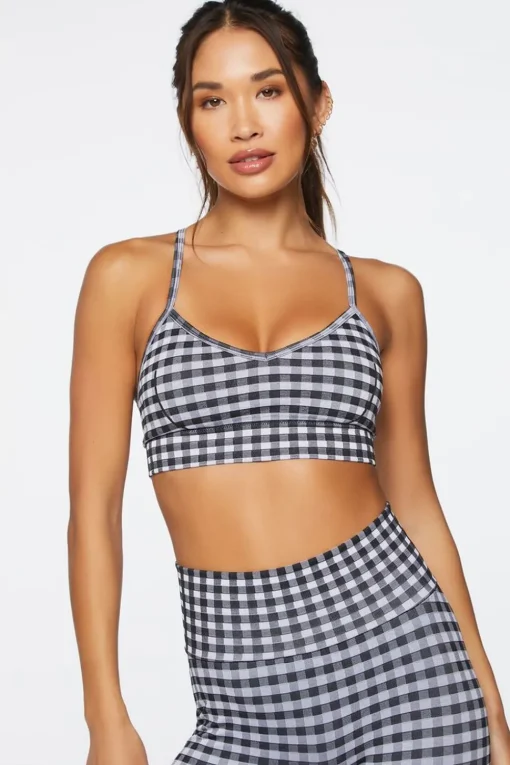 Seamless Gingham Sports Bra