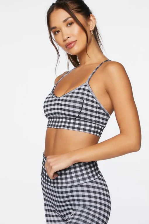 Seamless Gingham Sports Bra