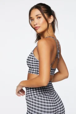 Seamless Gingham Sports Bra
