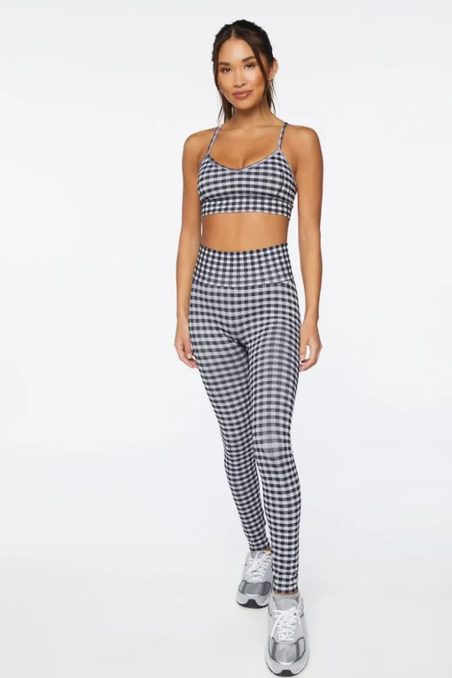 Seamless Gingham Sports Bra
