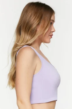 Seamless Hook-And-Eye Cropped Tank Top