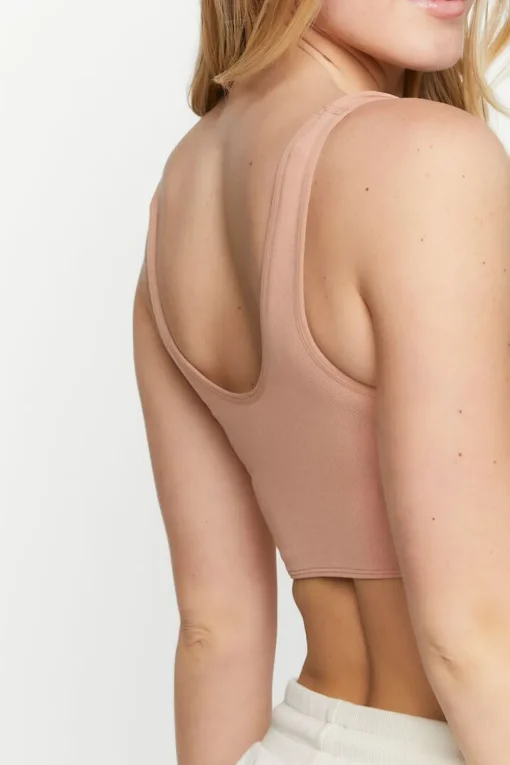 Seamless Hook-And-Eye Cropped Tank Top