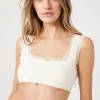 Seamless Lace-Trim Bralette