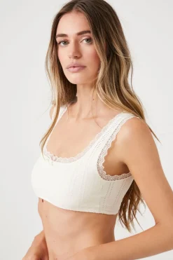 Seamless Lace-Trim Bralette