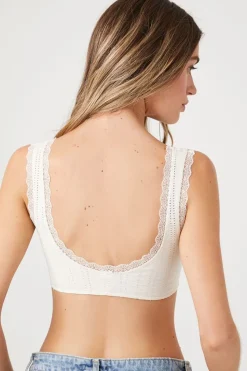 Seamless Lace-Trim Bralette