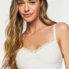 Seamless Perforated Lace-Trim Bralette