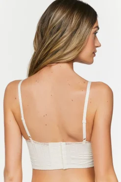 Seamless Perforated Lace-Trim Bralette