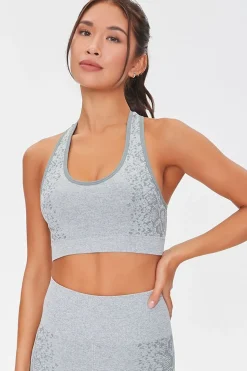 Seamless Snakeskin Print Sports Bra