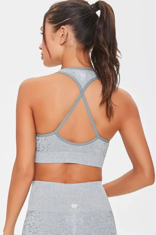 Seamless Snakeskin Print Sports Bra