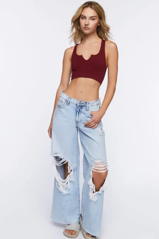 Seamless Split-Neck Bralette