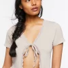 Seamless Tie-Front Crop Top