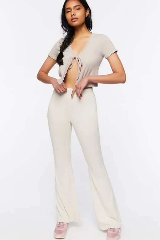 Seamless Tie-Front Crop Top