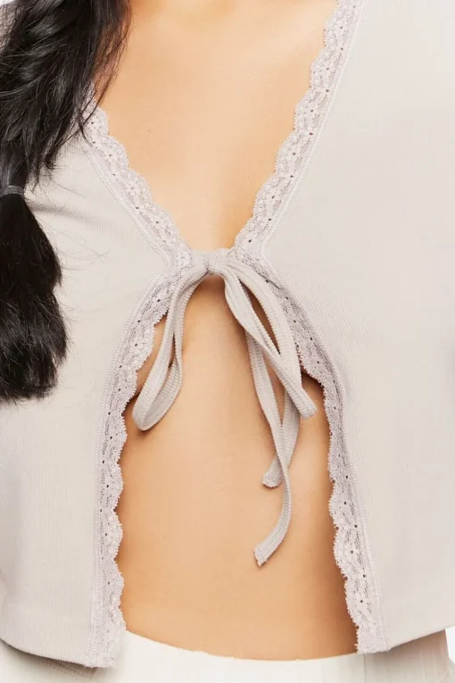 Seamless Tie-Front Crop Top