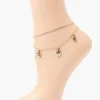 Seashell Charm Layered Anklet