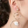 Seashell Hoop Drop Earrings