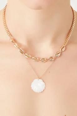 Seashell Pendant Layered Necklace
