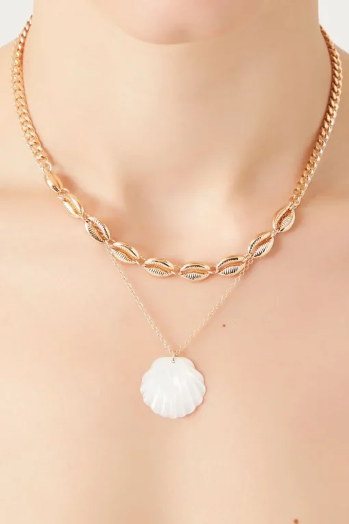 Seashell Pendant Layered Necklace