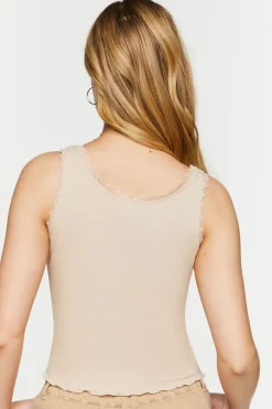 Self Love Graphic Lace-Trim Tank Top