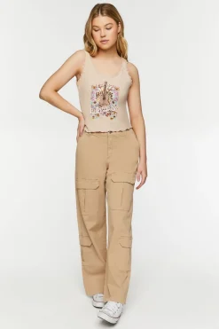Self Love Graphic Lace-Trim Tank Top