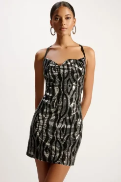Sequin Abstract Mini Dress
