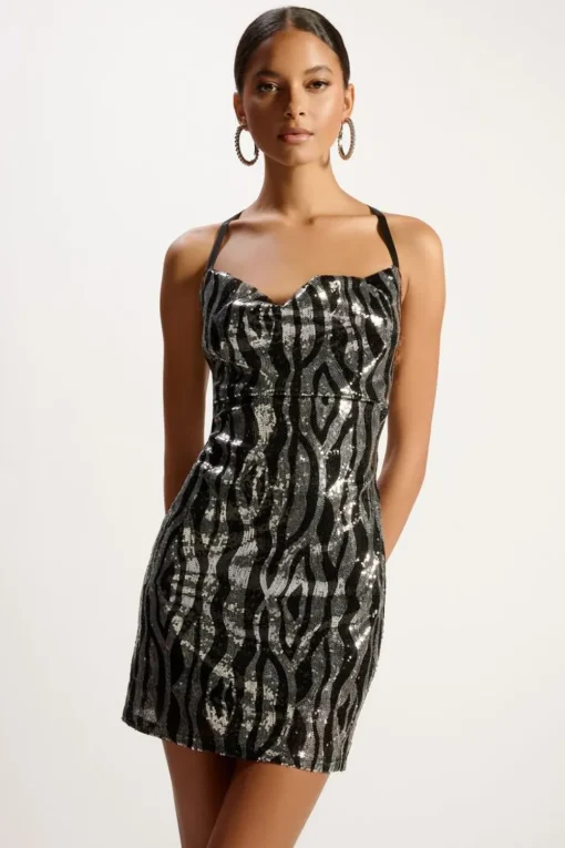 Sequin Abstract Mini Dress