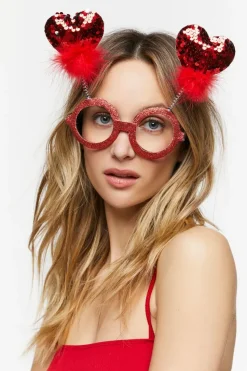 Sequin Heart Glasses