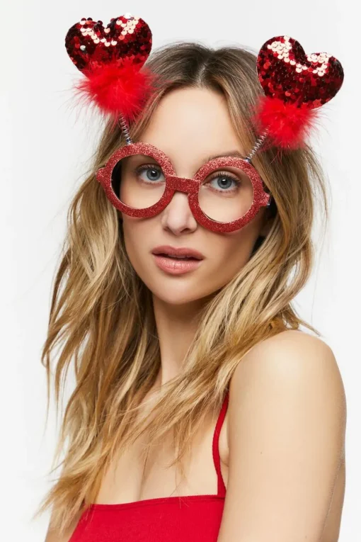Sequin Heart Glasses