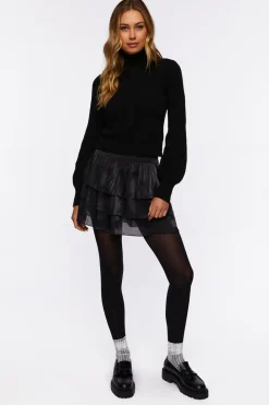 Sheeny Tiered Mini Skirt