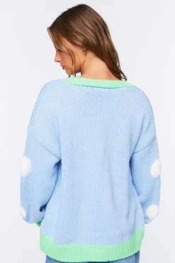 Sheep Embroidered Cardigan Sweater