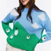 Sheep Intarsia-Knit Sweater