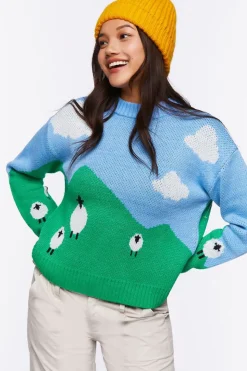Sheep Intarsia-Knit Sweater