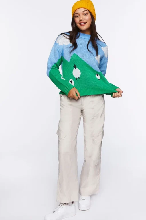 Sheep Intarsia-Knit Sweater
